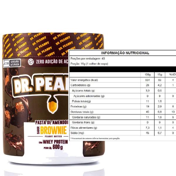 Imagem de 2x pasta de amendoim 600g com whey protein - dr peanut