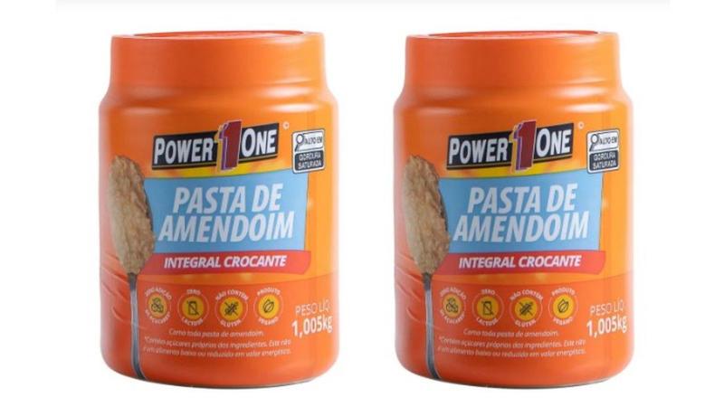 Imagem de 2x Pastas De Amendoim Power One Integral 1kg Crocante / Lisa