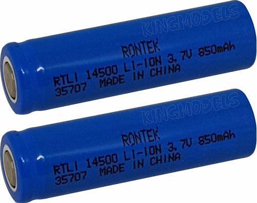 Imagem de 2x Pçs Bateria Li-ion 14500 - Rontek - 850mah - Produto Top!