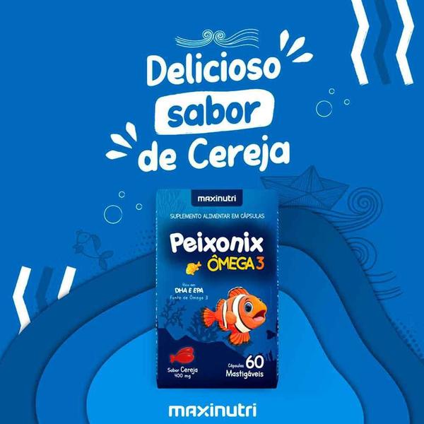 Imagem de 2x Peixonix Ômega 3 Kids Infantil Mastigável Cereja 60 Caps