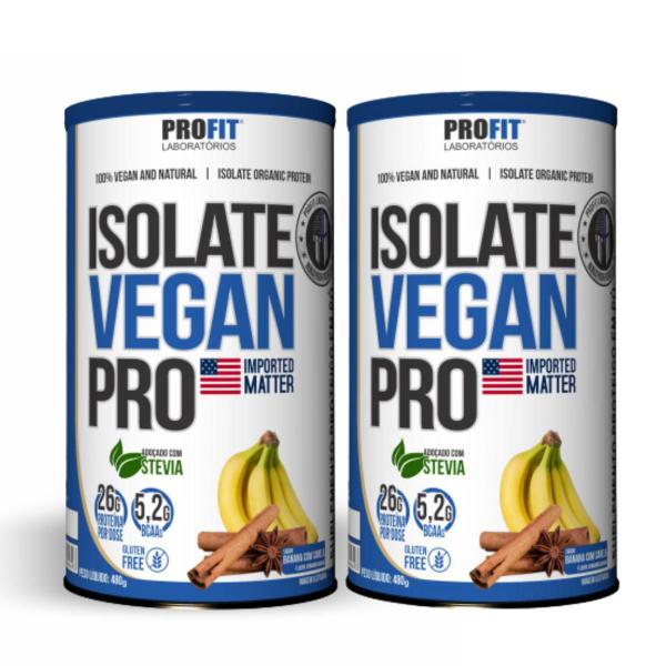 2x Proteína Vegana Isolate Vegan Pro Profit Banana Com Canela 480g Imagem de 2x Proteína Vegana Isolate Vegan Pro Profit Banana Com Canela 480g