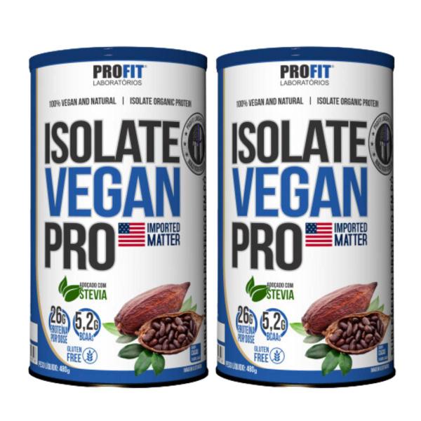 Imagem de 2x Proteína Vegana Isolate Vegan Pro Profit Cacau 480g