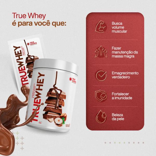 Imagem de 2x Sachê True Whey Proteína Chocolate Com Avelã True Source 32g