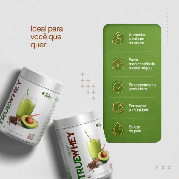 2x Sachê True Whey Proteína Creme de Abacate Nibs de Cacau True Source 32g Imagem de 2x Sachê True Whey Proteína Creme de Abacate Nibs de Cacau True Source 32g