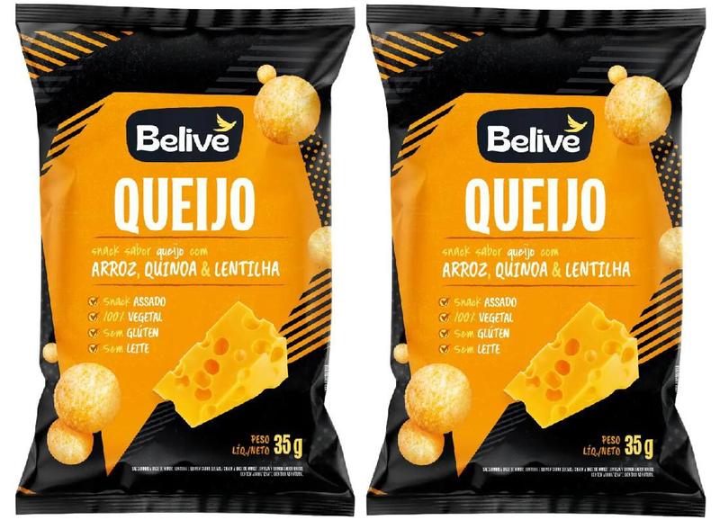 Imagem de 2x Snack De Arroz Sabor Queijo 35g Sem Glúten Belive