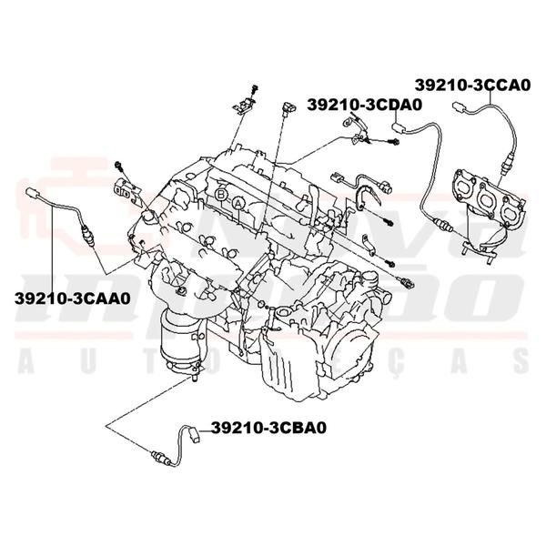 Imagem de 2x Sonda Lambda Pós LD LE Hyundai Kia 392103CDA0 / 3CBA0