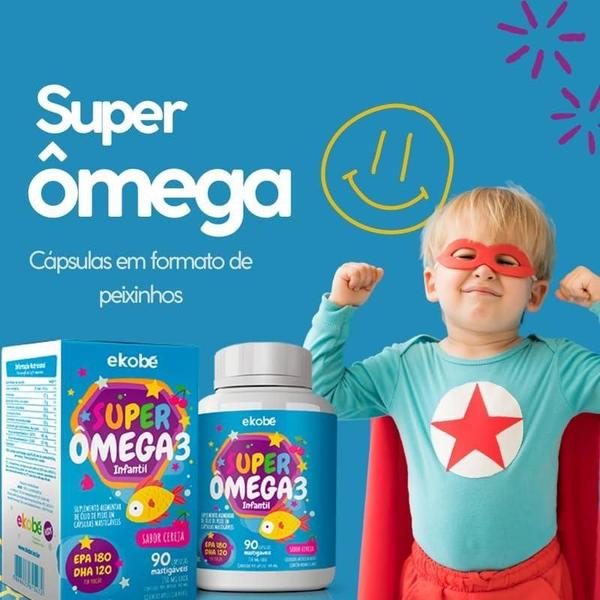 2x Super Ômega 3 Infantil 90 Caps Ekobé Imagem de 2x Super Ômega 3 Infantil 90 Caps Ekobé
