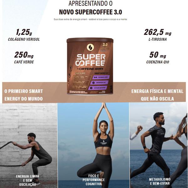 Imagem de 2x Supercoffee Café Arábica Sabor Chocolate 220g Caffeine Army