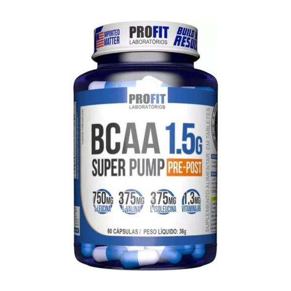 Imagem de 2x Suplemento BCAA 1.5g Super Pump 60 Caps - Profit