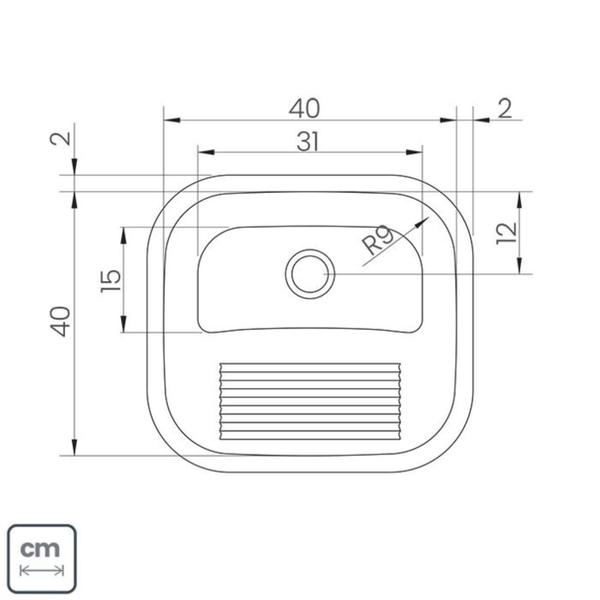 Imagem de 2x Tanque Tramontina Hera 40x40 Inox Acetinado Prime 25L Aço Fosco com Válvula e Sifão Lavanderia 94403107 Embutir Encaixe ou Sobrepor