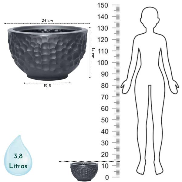 Imagem de 2X Vaso Luna Redondo 14 (3,8L) Preto NUTRIPLAN