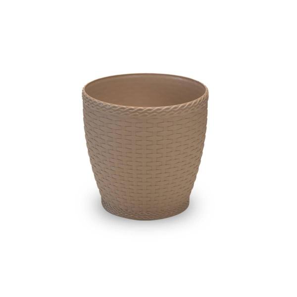 Imagem de 2X Vaso Rattan Médio 02 (0,75L) Palha INJEPLASTEC