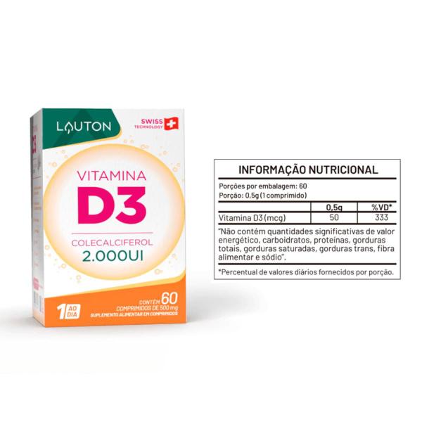 Imagem de 2x Vitamina D3 2.000ui Lauton 60 Cápsulas