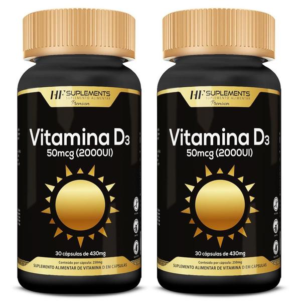 Imagem de 2x vitamina d3 2000ui 30caps premium hf suplements