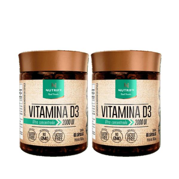 Imagem de 2x Vitamina D3 2000ui Nutrify 60 Cápsulas