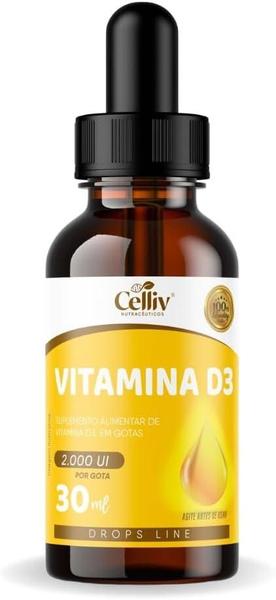 Imagem de 2x Vitamina D3 em Gotas (2000UI por gota) 30ml Celliv