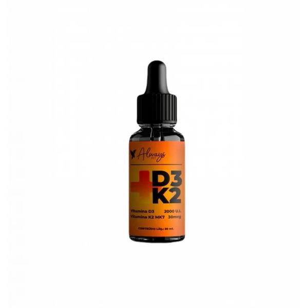 Imagem de 2x Vitamina D3 + K2 Mk-7 em Gotas - 20 ml - Always  Fit