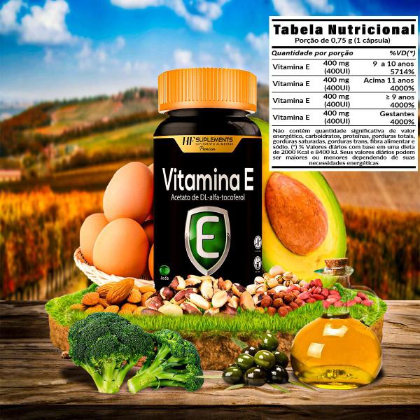 Imagem de 2x vitamina e 400ui alfa tocoferol 60 caps hf suplements