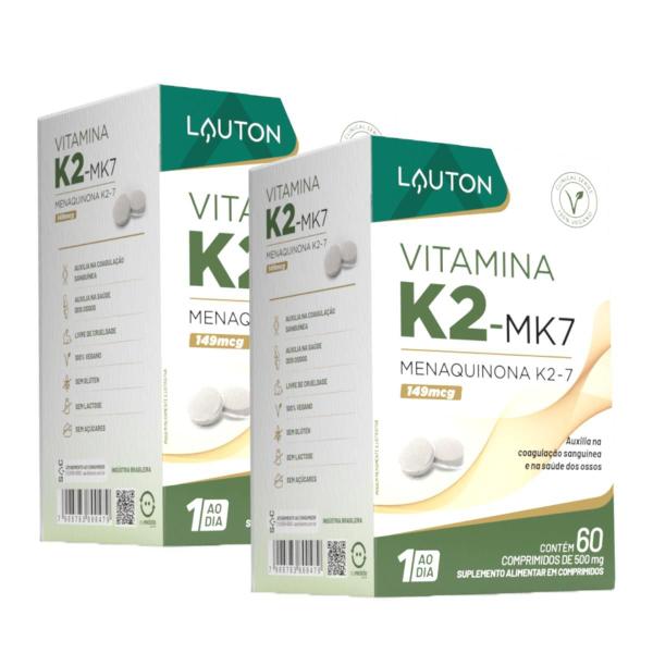 Imagem de 2x Vitamina K2-MK7 149mcg Menaquinona Lauton 60 Capsulas