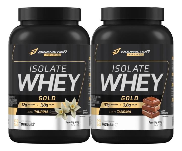 Imagem de 2x Whey Isolado Isolate Gold 900g Bodyaction