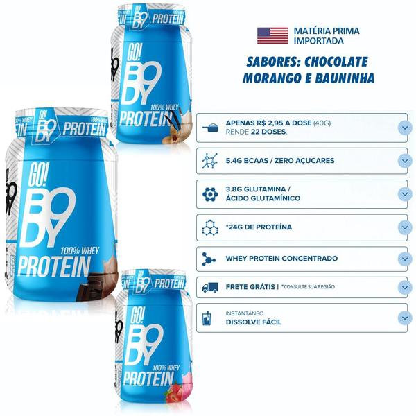 Imagem de 2x Whey Protein Concentrado Go Body Sabor Chocolate