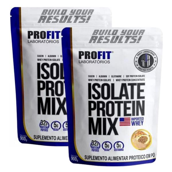 Imagem de 2x Whey Protein Isolado Mix Refil 900g - Profit - Mousse de Maracuja