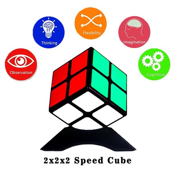 Imagem de 2x2 Speed Cube Jbpbslu Classic Black para iniciantes e crianças