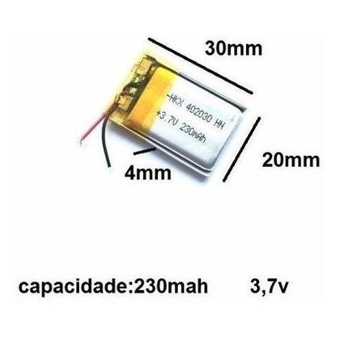 Imagem de 3.7v  Bateria  230 Mah    30mm X 20mm X 4mm 402030 C