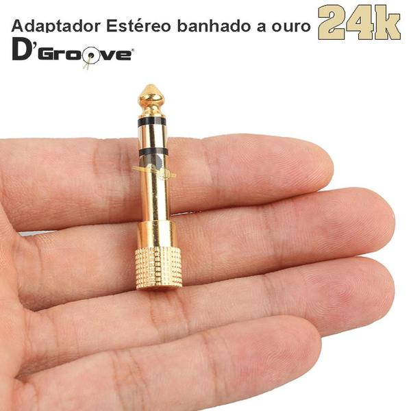 Imagem de 3 Adaptadores P2/P10 estéreo - D'Groove - 24k de ouro