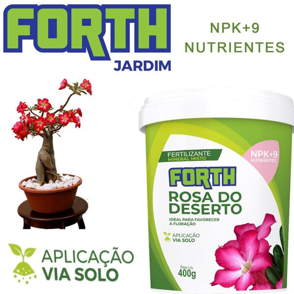 Imagem de 3 Adubos Fertilizante FORTH Rosa do Deserto 400g  - Floração