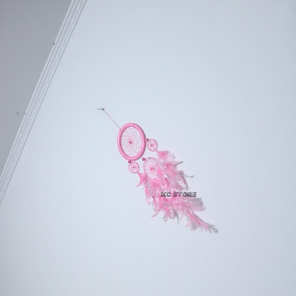 Imagem de 3 Aros filtro dos sonhos Rosa de penas claro decorativo decoração de casa Amuleto aros medio