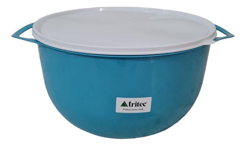 3 Bacias De Plástico Redonda Multiuso C/ Tampa 6 L Tritec Imagem de 3 Bacias De Plástico Redonda Multiuso C/ Tampa 6 L Tritec