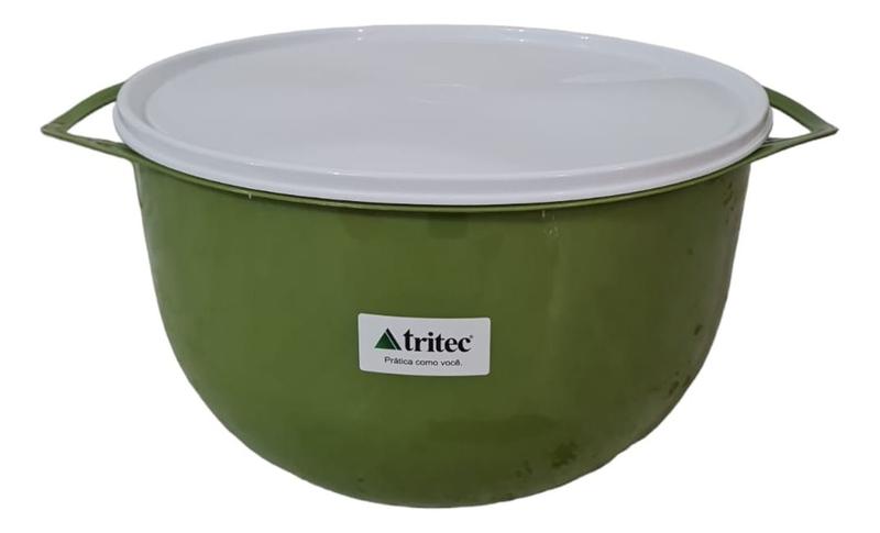 3 Bacias De Plástico Redonda Multiuso C/ Tampa 6 L Tritec Imagem de 3 Bacias De Plástico Redonda Multiuso C/ Tampa 6 L Tritec