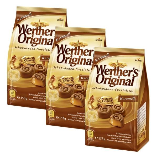 Imagem de 3 BALA CARAMELO COBERTO DE CHOCOLATE STORCK WERTHERS 153g