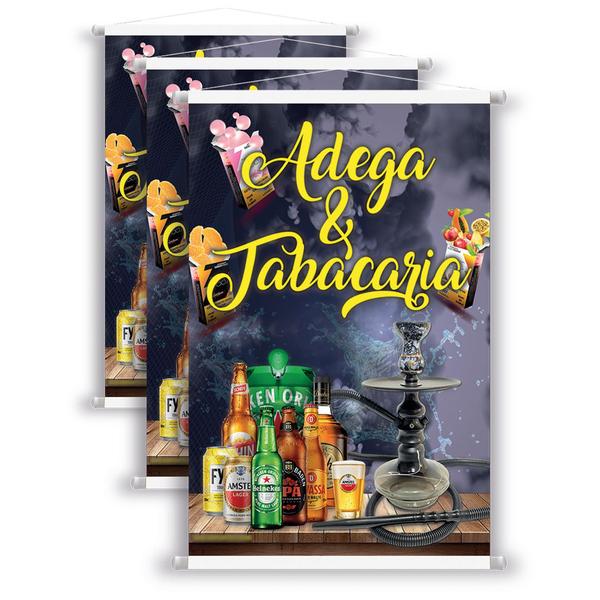 3 Banner - Adega E Tabacaria 40x60 Cm - G Artes Imagem de 3 Banner - Adega E Tabacaria 40x60 Cm