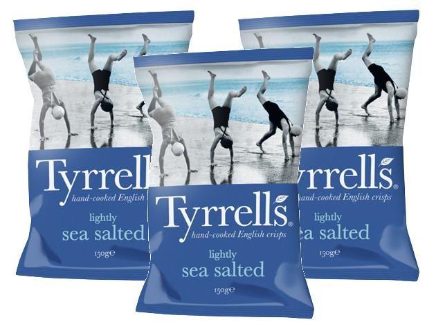 Imagem de 3 Batata Chips Sabor Sal Marinho Tyrrells Inglaterra 150g