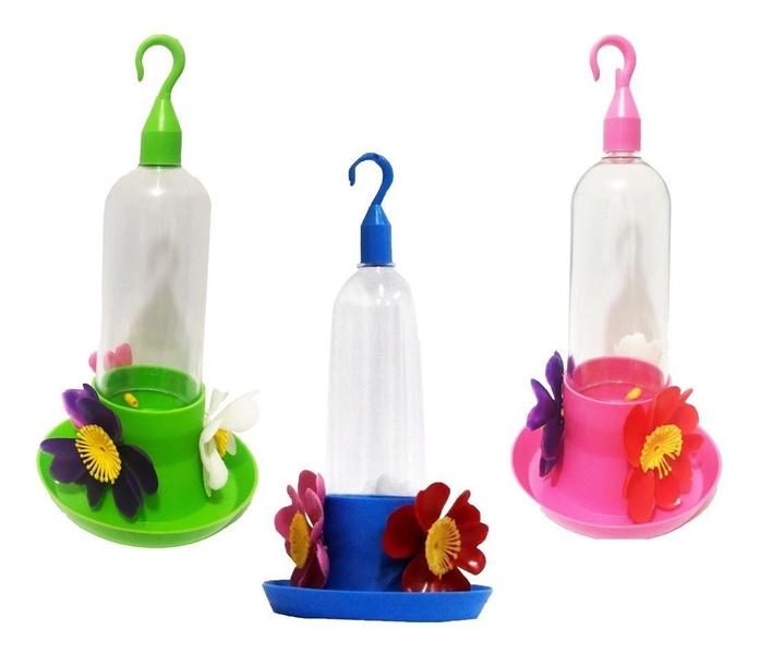 Imagem de 3 Bebedouro Para Pássaros Beija-flor Mini 100ml Colorido