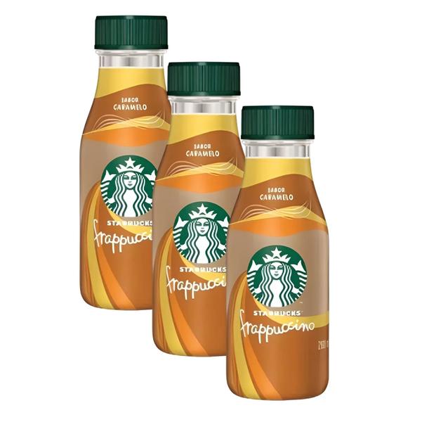 3 Bebida Láctea Starbucks Frappuccino Café Caramelo Imagem de 3 Bebida Láctea Starbucks Frappuccino Café Caramelo