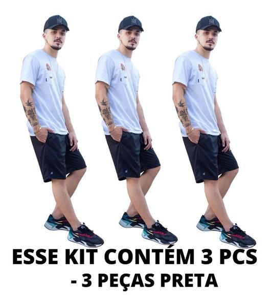 Imagem de 3 Bermuda Shorts Masculino Dry Fit Academia Esporte 2 Bolsos