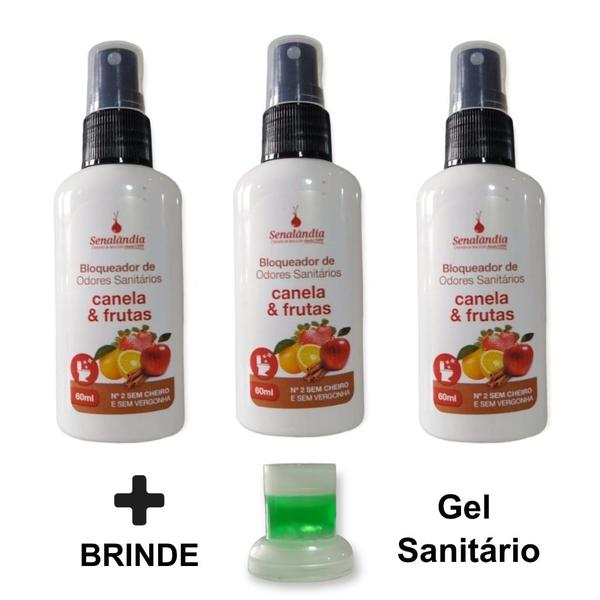 Imagem de 3 Bloqueador de Odor Sanitário de Canela Banheiro Privada Free Coco 60ml da Senalândia - Envio Já