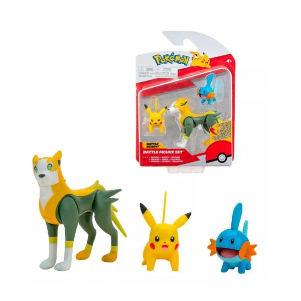 Imagem de 3 Bonecos De Batalha Pikachu, Mudkip E Boltund - Pokémon