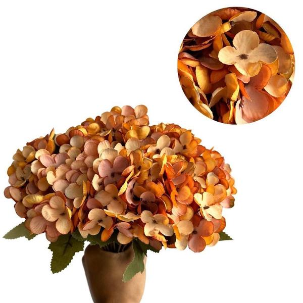 3 buquês de flores artificiais mini Hortência flores para decoração de casa artesanato casamento - DE1923 - Decora Flores Artificiais Imagem de 3 buquês de flores artificiais mini Hortência flores para decoração de casa artesanato casamento - DE1923