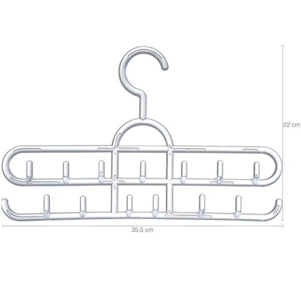 Imagem de 3 Cabides de Cintos 13 Ganchos cada Organizador Múltiplo Closet Cristal Cinquetti 36cm