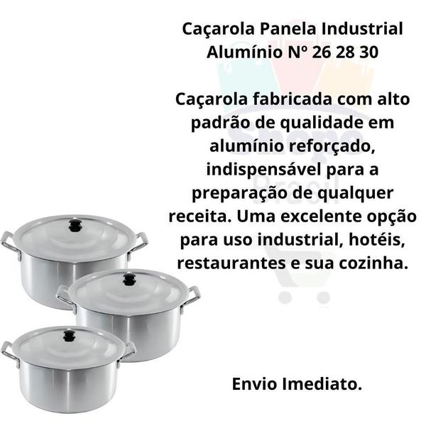 Imagem de 3 Caçarola Panela Industrial Restaurante Feijoada N26/28/30