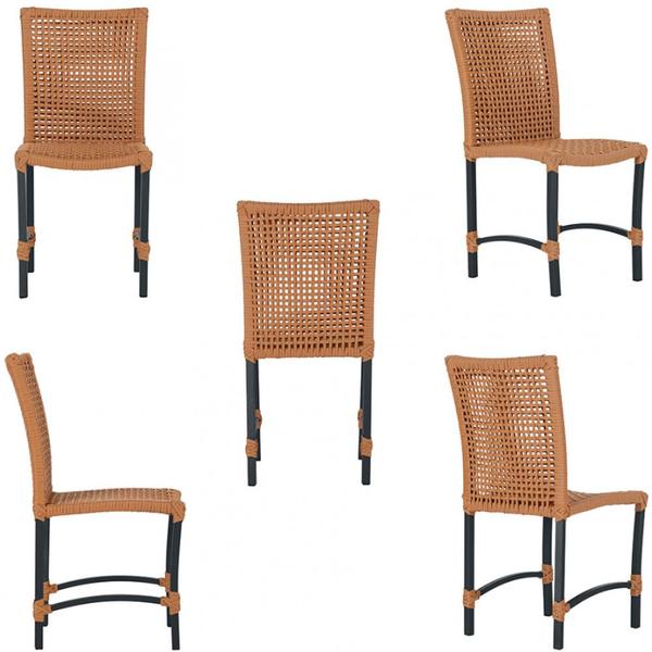 Imagem de 3 Cadeiras Corda Náutica Cannes em Alumínio com Pintura Eletrostática para Cozinha Jantar Edícula