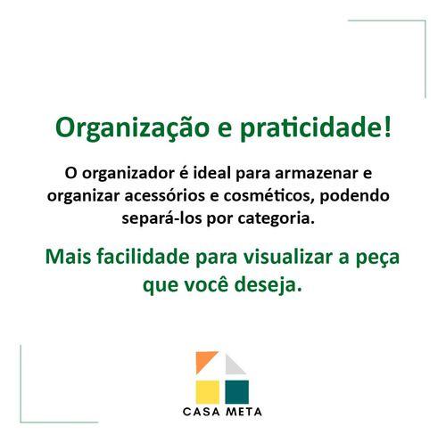 Imagem de 3 Caixa Organizadora M Cristal Divisória Jóia Maquiagem Ordene