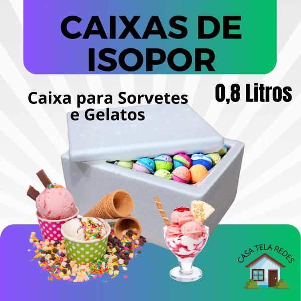 Imagem de 3 Caixas de Isopor EPS 0,8 litros para sorvetes e medicamentos