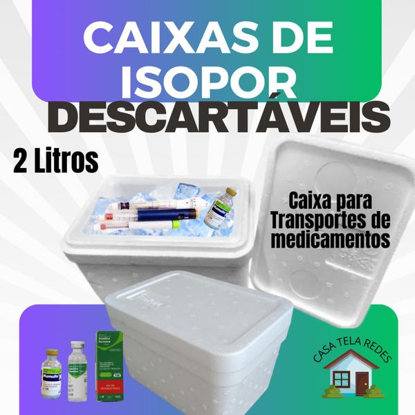 Imagem de 3 Caixas de Isopor EPS 2 litros para sorvetes e medicamentos