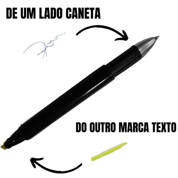 Imagem de 3 Canetas Preta Dupla Marca Texto E Esferografica M3000