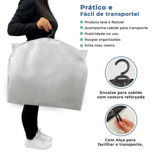 Imagem de 3 Capa Para Roupa Terno Casaco Protetora Camisa Roupas Geral Transparente Impermeavel Viagem Proteção Madrinhas Roupas Casacos Branco